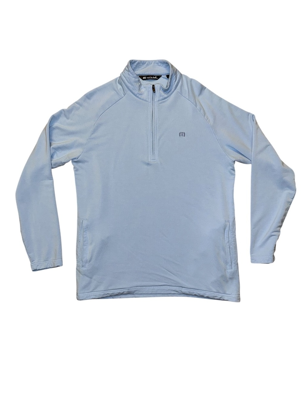 Travis Mathew Light Blue Quarter-Zip Pullover